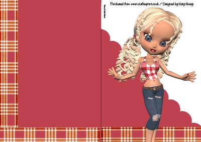 Jemima A5 Shaped Front Print and Fold Card