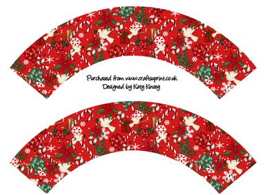Christmas Jumble in Red Cupcake Fairy Cake Wrapper