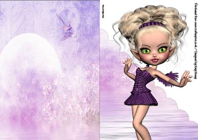Rhiannon Fairy A5 Shaped Front Print and Fold Card