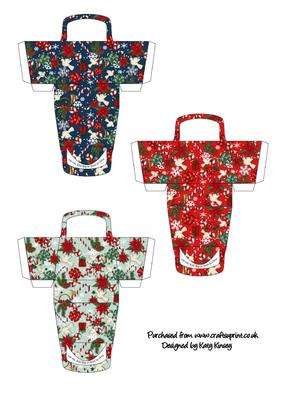 Set of Three Miniature Christmas Jumble 3D Handbag Toppers