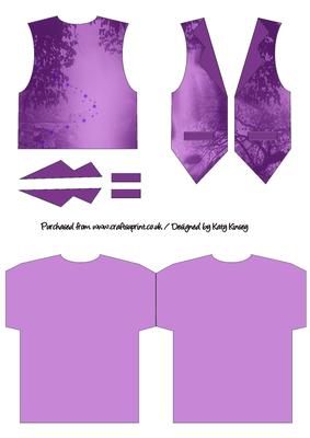 Purple Passion Waistcoat Shaped Card