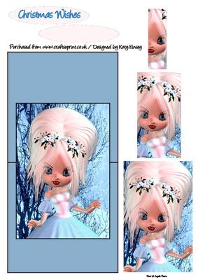 Princess Eira Christmas Over Edge Card with Simple Pyramage