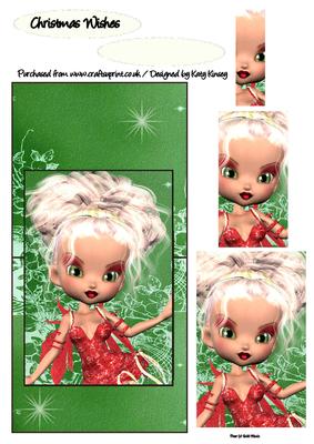Gloria Christmas Fairy Over Edge Card with Simple Pyramage