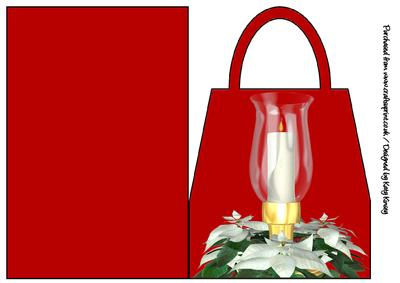 Christmas Candle Handbag Card