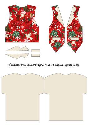 Christmas Jumble in Red Waistcoat Shaped Card