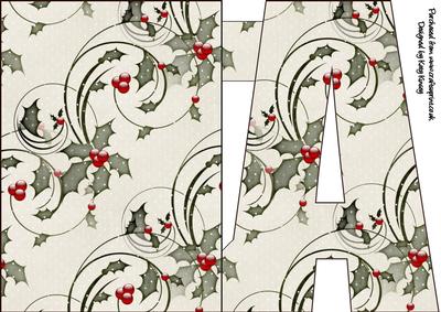 Christmas Time Shaped Front Initial Card - A