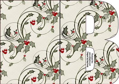 Christmas Time Shaped Front Initial Card - B