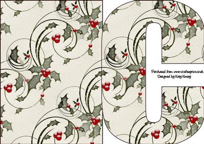 Christmas Time Shaped Front Initial Card - C