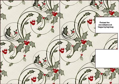 Christmas Time Shaped Front Initial Card - E