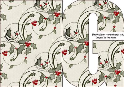 Christmas Time Shaped Front Initial Card - g