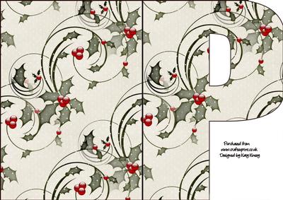 Christmas Time Shaped Front Initial Card - P