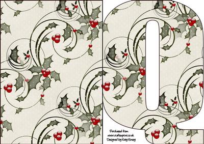 Christmas Time Shaped Front Initial Card - Q