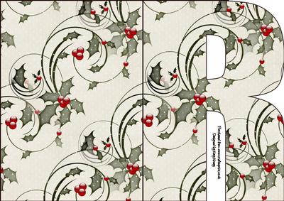 Christmas Time Shaped Front Initial Card - R