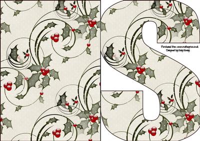 Christmas Time Shaped Front Initial Card - S