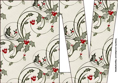 Christmas Time Shaped Front Initial Card - V