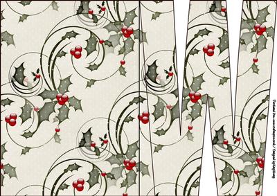 Christmas Time Shaped Front Initial Card - W