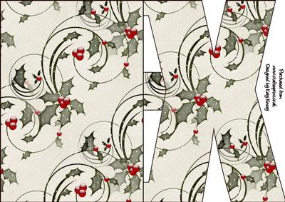 Christmas Time Shaped Front Initial Card - X
