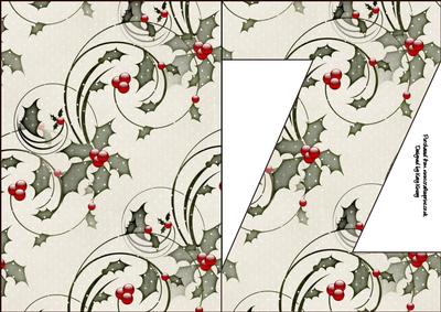 Christmas Time Shaped Front Initial Card - Z