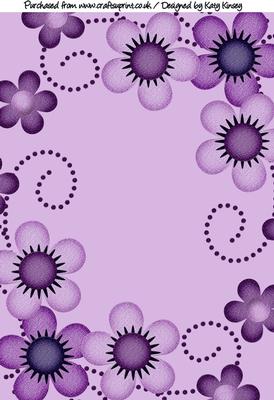 Floral Frame in Purple Backing Paper