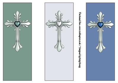 Ornate Cross Set of Three Bookmarks Masculine
