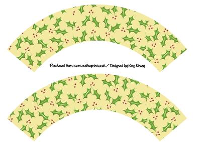 Christmas Holly Cupcake Fairy Cake Wrappers