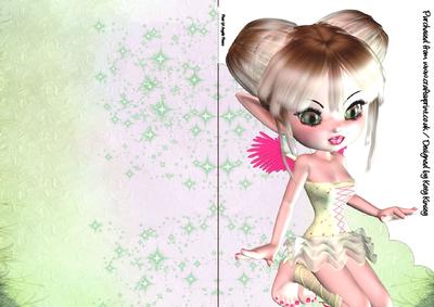 Tulia Fairy A5 Shaped Front Print and Fold Card