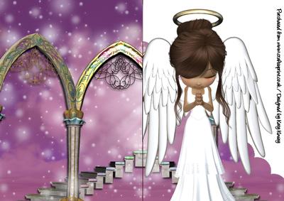 Angel Blessings A5 Shaped Front Print & Fold Card #1