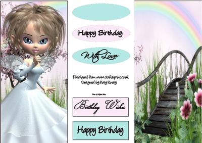 Mirella Fairy Dl Card Topper and Insert