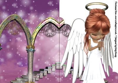 Angel Blessings A5 Shaped Front Print & Fold Card #2