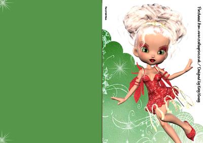 Gloria Christmas Fairy A5 Shaped Front Print & Fold Card