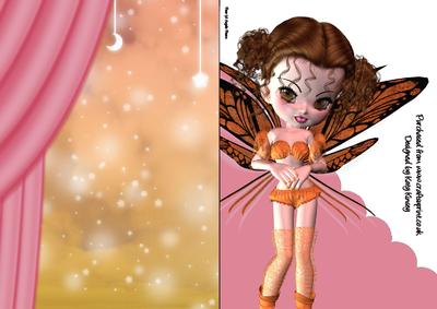 Tansy Fairy A5 Shaped Front Print & Fold Card