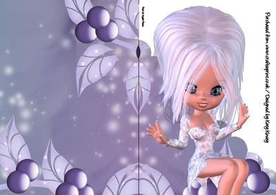 Jackie Frost A5 Shaped Front Print and Fold Card