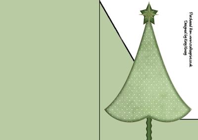 Christmas Tree with Star A5 Shaped Front Print and Fold Card