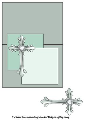 Ornate Cross Over the Edge Card in Green