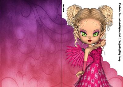 Rowena Fairy A5 Shaped Front Print and Fold Card