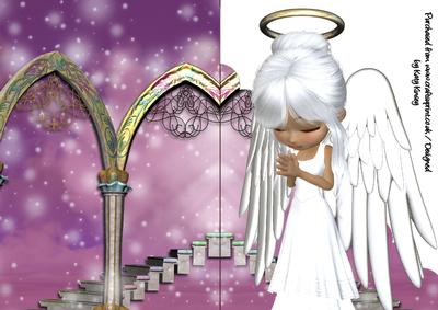 Angel Blessings A5 Shaped Front Print & Fold Card #3