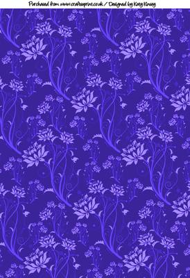 Vibrant Blue Flowers on Blue Background Sheet