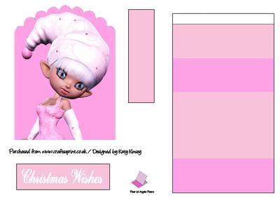 Pinkie the Christmas Elf Easel Card