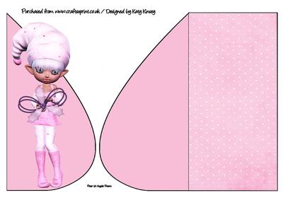 Pinkie the Christmas Elf Teardrop Card