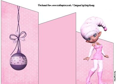 Pinkie the Christmas Elf Cascade Card