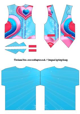 Valentines Hearts in Blue Waistcoat Shaped Card