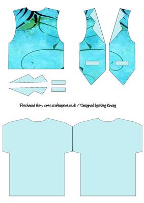 Aqua Splash Waistcoat Shaped Card