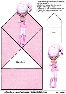 Pinkie the Christmas Elf Pop Up Spring Card