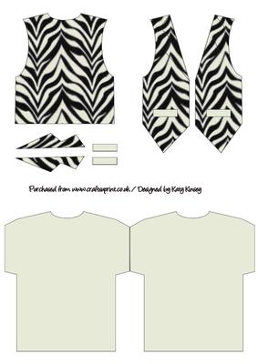 Zebra Stripes Waistcoat Shaped Card