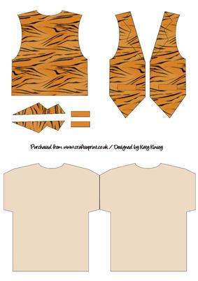 Tiger Stripes Waistcoat Shaped Card