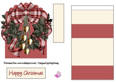 Christmas Wreath Easel Card in Red