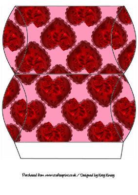 Valentines Hearts Pillow Gift Box in Pink