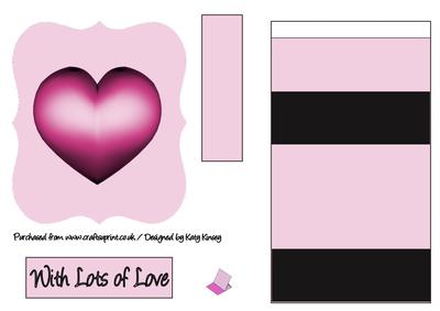 Pink Heart Valentine Bracket Easel Card