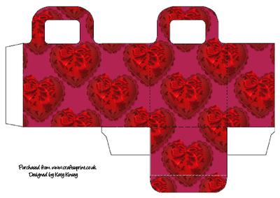 Valentines Hearts Gift Bag in Red