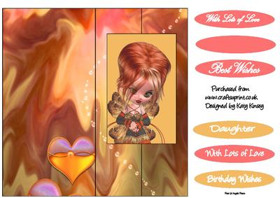 Arianna Fairy Tall Slim Foldback Card with Pyramage